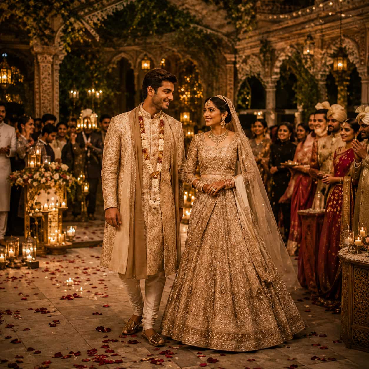 Walking couple wedding frame