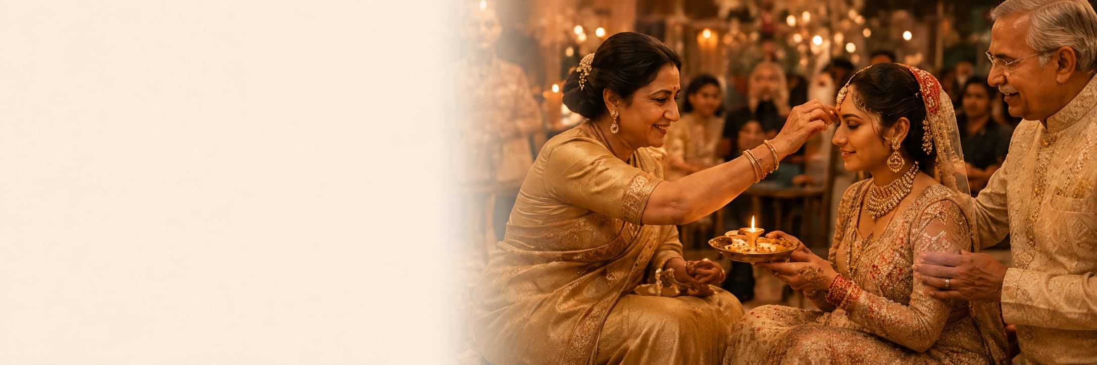 Traditional wedding ritual moment