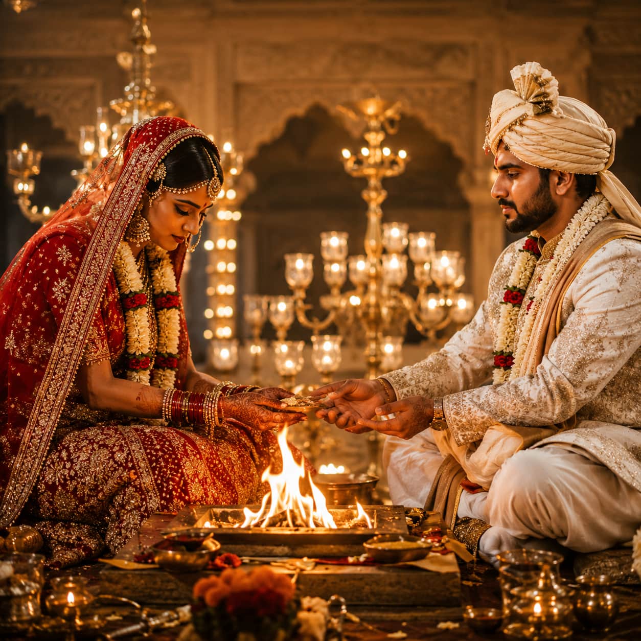 Pheras, Saptapadi & Sacred Fire